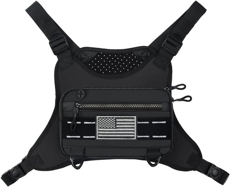 Dzanwo Sports Chest Bag For Men Women, Running Vest Bag With Built,Phone Holder For Workouts&Ski&Cycling&Hiking,Motorcycle Accessories - Image 1